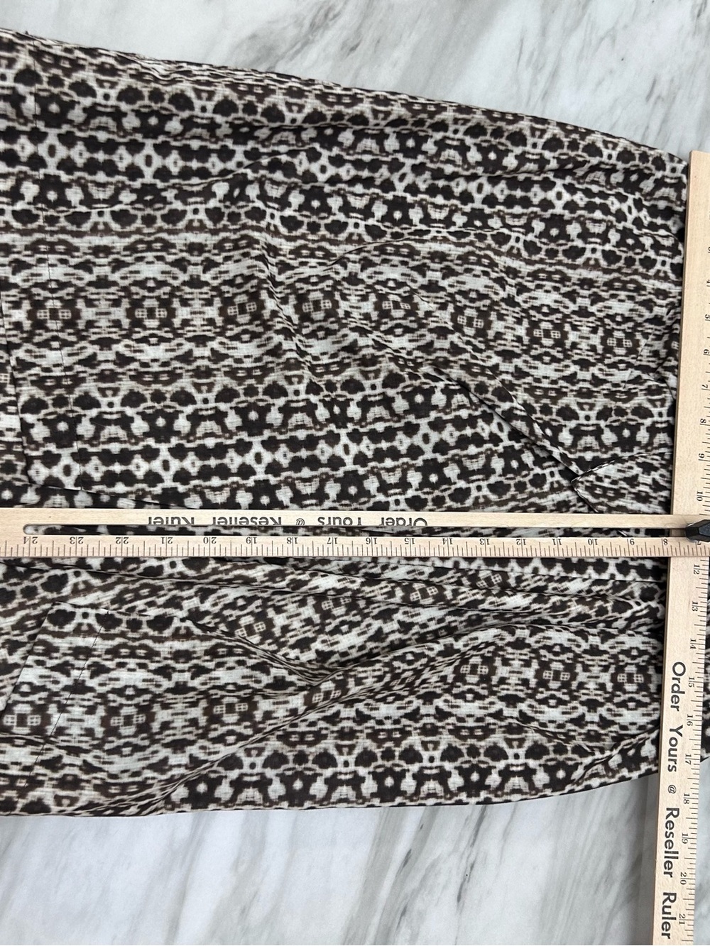 🤎MAKE OFFER🤎 NWT MaxMara Ikat Graphic Print Tie Front Cotton Mini Skirt Sz MED - Picture 5 of 7
